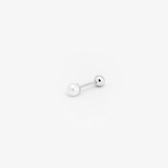 Kolczyk z perłą 3 mm, srebrny