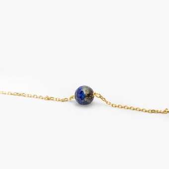 Naszyjnik z lapis lazuli srebrny pozłacany